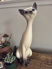 Vintage Napcoware C-6195 Siamese Cat 14” MCM Long Neck Figurine Japan picture