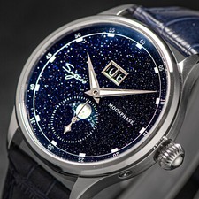 1PC Sugess MoonPhase Master StarDust Mechanical Watch Seagull 1963 SU2528STRA V3 picture