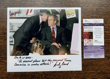 Andy Card with George W. Bush 8 x 10 Signed and Inscribed 9/11 Photo *JSA COA* picture