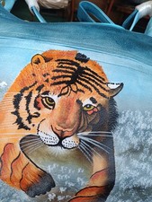  Magnifique All Leather Hand Painted Tiger Purse picture