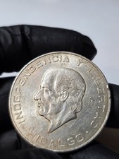 1956 Mexico Diez 10 Pesos Hidalgo .900 Silver 28.88g Collectible Mexican Coin picture