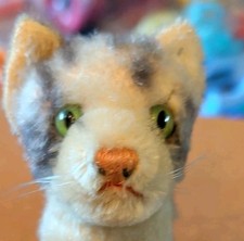 Adorable 1950's STEIFF Tabby Cat SUZI (No. 2), No Button - Excellent Condition  picture