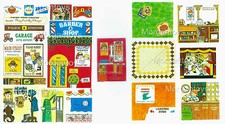 Vintage FISHER-PRICE VILLAGE #997 REPLACEMENT LITHOS - STICKERS Little People  picture