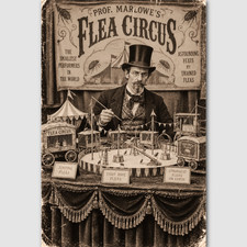 Old Photo Print Flea Circus Vintage Freak Oddity Preformer Odd Sideshow 326 picture