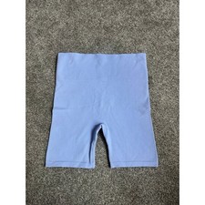No Boundaries Ribbed High Waisted Biker Shorts Blue XS 0-2 picture