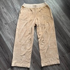 Pact Women's Sesame Tan Organic Cotton Pure Velour Wide Leg Pants Size Large picture