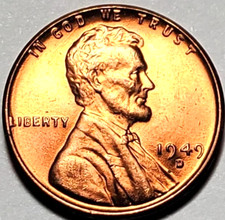 1949 D Lincoln Wheat Cent Choice BU 1c BRILLIANT UNCIRCULATED From OBW Roll picture
