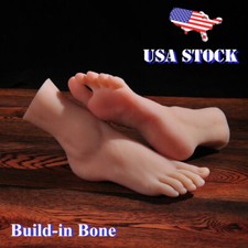 KnowU High Simulation Fake Foot Silicone Feet Model Fixed Toes Build-in Bone picture