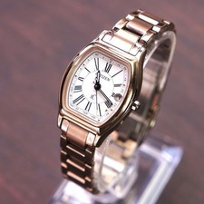 CITIZEN xC ES9354 Eco-Drive Radio Gold Dial Wristwatch Japan picture
