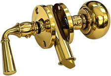 QCAA Solid Brass Storm Door Latch, Polished Brass, Made in Taiwan, 1 Pack picture