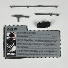 Vintage GI Joe 1988 Snake Eyes V3 File Card With Accessories ARAH picture