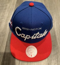 MEN’S WASHINGTON CAPITALS MITCHELL & NESS SNAPBACK HAT BLUE & RED NWT $40 picture