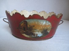 Antique 19th c. French Handpainted Cachepot Jardiniere Planter picture
