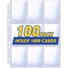 100-Pack Double-Sided 9-Pocket Pages 1800 Tarding Card Sleeves for 3-Ring Binder picture