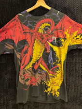 Vintage Liquid Blue Shirt 2 XL Dragon Knight AOP Single Stitch 90s M. Whipwreck picture