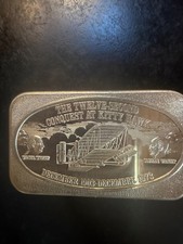 Vintage 1973 USSC KITTY HAWK  1 oz .999 Fine Silver Art Bar picture
