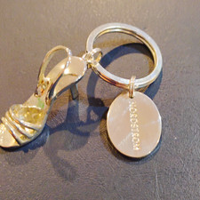 Vintage Nordstrom High Heel Shoe Keychain Silver Tone Logo Charm Y2K💰 picture