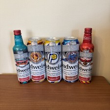 Lot Of 5 Budweiser NBA Mitchell & Ness Empty Cans Spurs Cavs Jazz Hawks Pacers picture