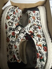 Men's HeyDude Wally Tattoo Skulls - White/Multi. Men 9/ Women’s 11 Brand new picture