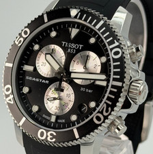 TISSOT Seastar 1000 45.5MM Quartz Chrono Black/Silver Watch T120.417.17.051.00 picture
