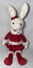 Jellycat London Bitsy Bunny Plush Rabbit Red Christmas Mrs. Claus Dress 10” picture