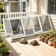 Wooden Rabbit Cage Indoor A-Frame Bunny Hutch Playpen Outdoor picture