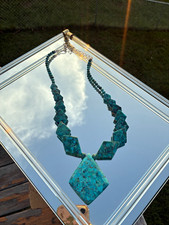 Jay King Mine Finds Graduated diamond shape Turquoise Sterling Silver necklace picture