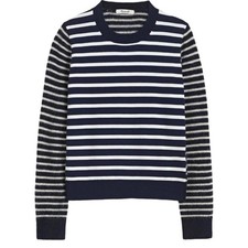 Madewell Women's Blue and White Jumper picture