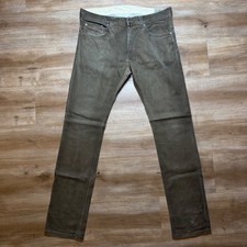 Diesel Thavar-A Jeans Mens 32x32 Olive Brown Slim Skinny Coated Wash OGAAW picture