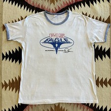 Vintage 1970s McDonnell Douglas F-15 Eagle Ringer Tshirt Sz XL picture