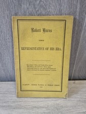 1859 Robert Burns The Representative of His Era Glasgow George Watson Antique picture