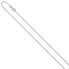 Leslie's 1.2mm Flat Cable 1in+1in Adjustable Chain Necklace 14k White Gold picture