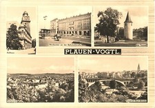 Plauen Germany Multi-View Rathaus Friedrich-Ebert-Brücke RPPC Postcard 1968 picture