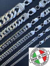 Cadena Miami Cubana Doble de Plata 925 Sólida Collar o Pulsera Unisex picture