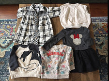 ZARA & Disney Baby Girl 2-3Y Multicolor Plaid Dress Minnie Fleece Tops Lot picture