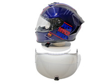 SCORPION EXO-R1 AIR MOTORCYCLE HELMET BLUE SIZE LARGE OPEN BOX picture