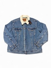 Levi's Men's Premium Trucker Jacket Denim Sherpa Big E Type 3 XL Irregular picture