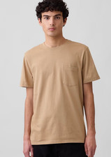 Gap Shirt Mens XS Brown Everyday Soft Original Pocket Crew Tee $25 MSRP Mojave picture