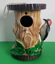 2000 Gemmy Living Garden Animated Woodpecker & Goldfinch Birdhouse. picture
