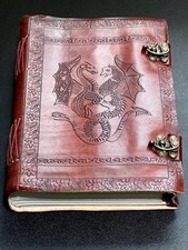 Papyrus Red Dragon Embossed Leather Bound 300 Page Sketchbook Notebook picture