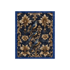 Decadent Velvet Bluebird Tapestry | Victorian Crushed Velvet Bluebird Throw  picture