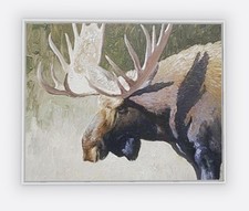 Bull Moose 30 x 40 Framed Embellished Art Print By  Edward Suthoff picture