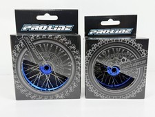 Pro-Line 1/4 Pro-Spec Alum V2 Bead Front / Rear Wheels Blue (2) for Promoto-MX picture