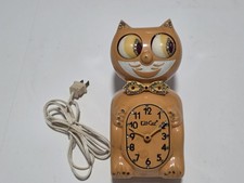 Vtg OG Kit Cat Klock - Wall RARE Orange Color Jeweled Model D8 PARTS REPAIR READ picture