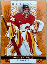 2026 UD Artifacts #70 Dustin Wolf Orange /149 Calgary Flames picture