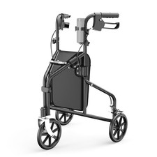 Flybrother Lightweight 3 Wheel Walker for Seniors Aluminum Rollator, Black picture