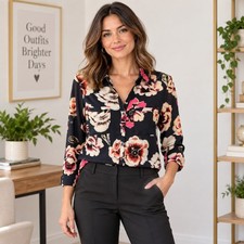 Express The Portofino floral button up blouse shirt medium picture