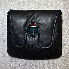 Winston Collection Black Leather Golf Rangefinder Case Plaid Lined Made USA picture