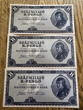 LOT OF 3, 🇭🇺 HUNGARIAN 100 QUINTILLION, 1946 B-PENGO P-131 - UNCIRCULATED 🇭🇺 picture
