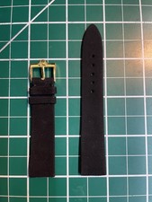 Juvenia Vintage Original Authentic Black Suede Watch Band Strap 16mm picture